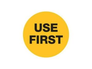 Removable Labels 24mm Circle USE FIRST (1000/Roll)