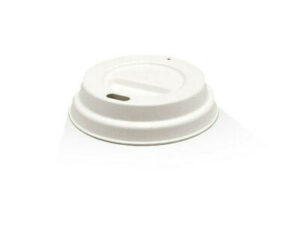 Sugarcane TRAVEL Lid WHITE For Paper Cup *80mm Top* (1000/CTN)