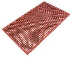 Safety Cushion Rubber Mat TERRACOTTA GREASE PROOF, 600x900mm - MATTEK