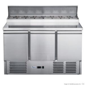 FED-X Salad Prep Fridge 3 Door 368Lt (Holds 8x1/6 Size GN Pan)