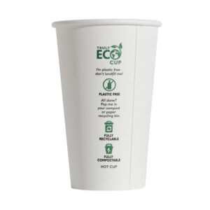 Paper Cup S/W TRULY ECO, 16oz WHITE *90mm Top* (1000/CTN)