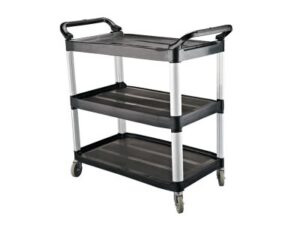 Utility Trolley 3 Shelf, BLACK, 845x430x950mm
