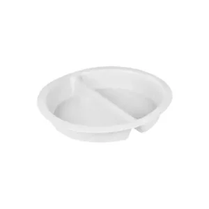 Round Food Pan PORCELAIN w/ Divider, 360mm WHITE