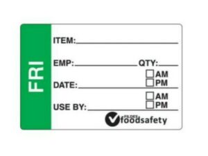 Removable Prep Labels 75x49mm FRIDAY (250/Roll)