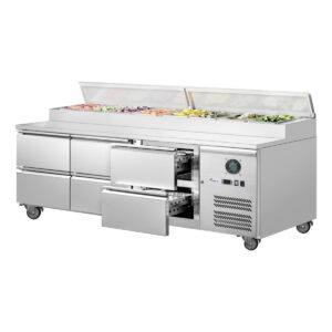 FED-X Pizza Prep Bench Fridge 6 Drawer 417Lt (Holds 8x1/3 Size GN Pan)