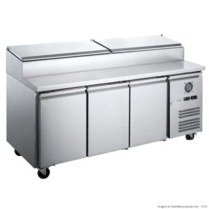 FED-X Pizza Prep Bench Fridge 3 Door 580Lt (Holds 10x1/3 Size GN Pan)