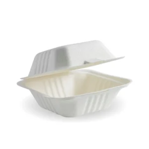 Sugarcane Burger Box 6x6x3" WHITE (400/CTN)