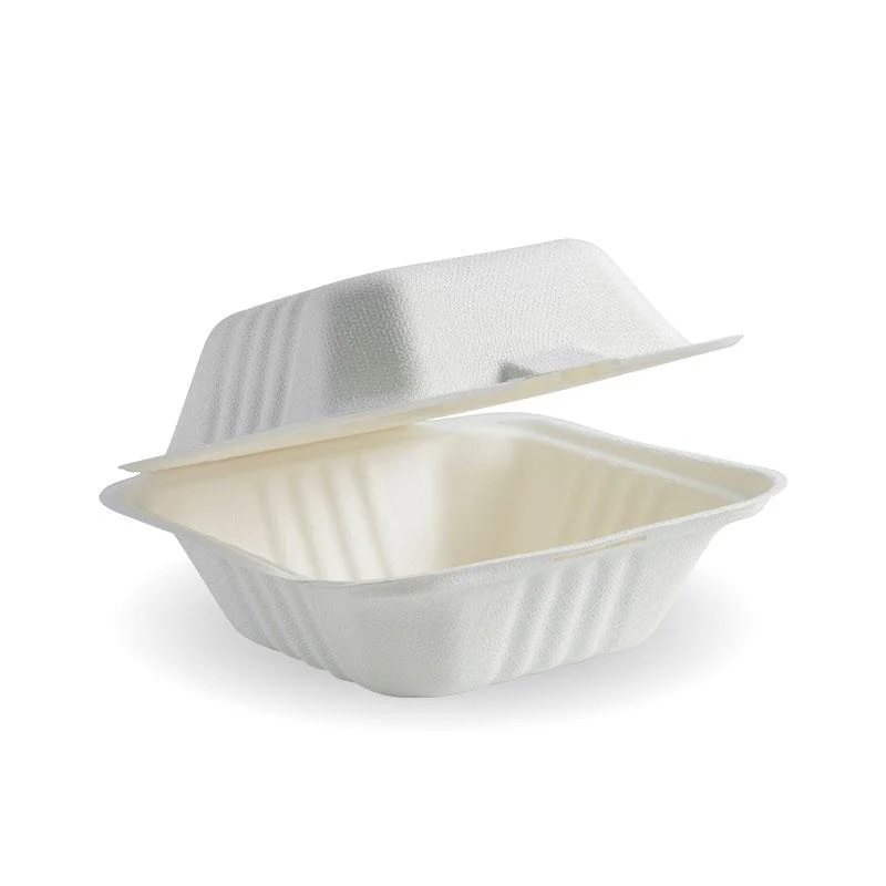 Sugarcane Burger Box 6x6x3" WHITE (400/CTN)