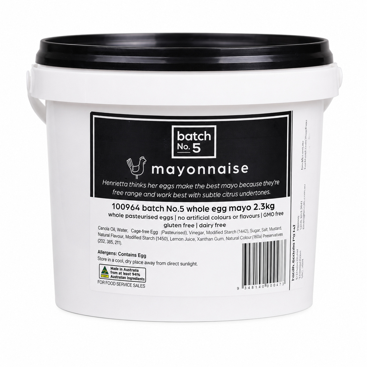 Whole Egg Mayonnaise 2.3kg, BATCH NO 5