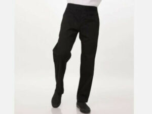 Chef Pants SLIM Black, CHEF WORKS, LARGE