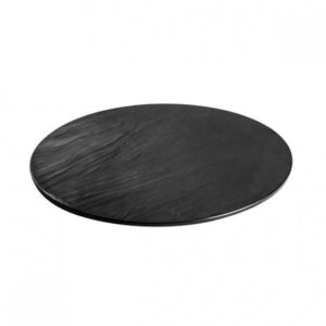Round Platter, RYNER MELAMINE TAROKO BLACK, 430mm (Box of 3)