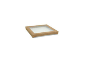 Lid For Brown Kraft Catering Tray, SQUARE SMALL (100/CTN)