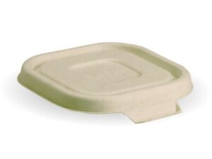 BioCane Lid For Biocane Square Takeaway Base 280-630ml NATURAL BIOPAK (600/CTN)