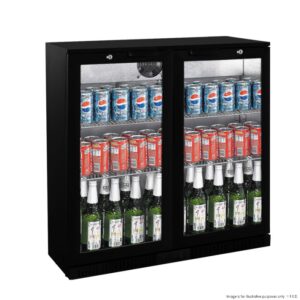 THERMASTER Under Bench Bar Cooler 2 Door 188Lt BLACK