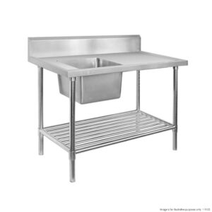 Stainless Steel SINGLE LEFT Sink Bench w/ Pot Undershelf 1800x700x900