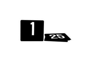 Table Number LARGE, SET 1-50, WHT ON BLK