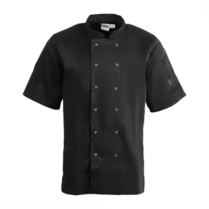 Chef Jacket Black, Short Sleeve, XL