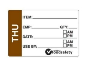 Removable Prep Labels 75x49mm THURSDAY (250/Roll)