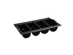 Cutlery Box 4 Compartment, BLACK PLASTIC