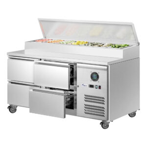 FED-X Pizza Prep Bench Fridge 4 Drawer 282Lt (Holds 7x1/3 Size GN Pan)