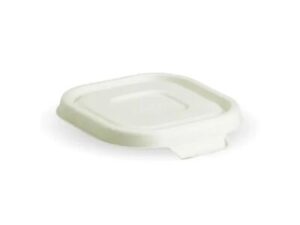 BioCane Lid For Biocane Square Takeaway Base 280-630ml WHITE BIOPAK (600/CTN)