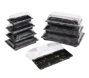 Plastic Sushi Tray 813 Base and Lid (50/PCK) (Box of 8)