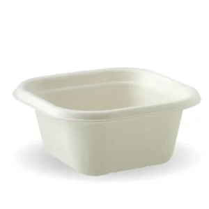 BioCane Square Takeaway Base 480ml WHITE BIOPAK (600/CTN)