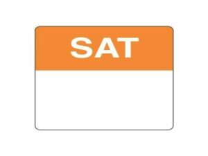 Removable Day Labels 40mm Square SATURDAY (500/Roll)