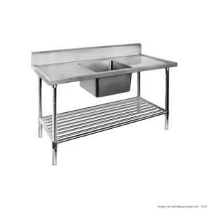 Stainless Steel SINGLE CENTRE Sink Bench w/ Pot Undershelf 1500x700x900