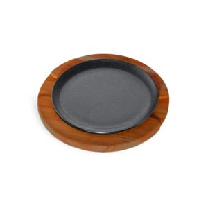 Cast Iron Sizzler ROUND w/ Wood Base, MODA, 190mm