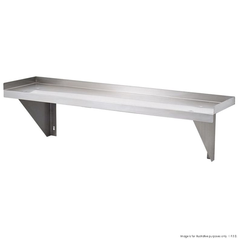 Stainless Steel SOLID Wallshelf 1200x300x300mm