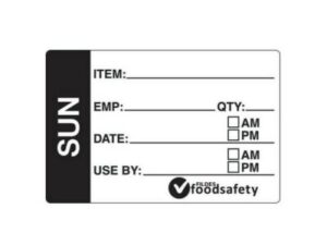 Removable Prep Labels 75x49mm SUNDAY (250/Roll)