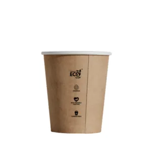 Paper Cup S/W TRULY ECO, 10oz BROWN *80mm Top* (1000/CTN)
