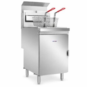 GASMAX Fryer 2x18Lt TWIN Pan 4 Burners 2 Baskets (Natural Gas)