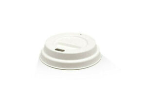 Sugarcane TRAVEL Lid WHITE For Paper Cup *62mm Top* (2000/CTN)